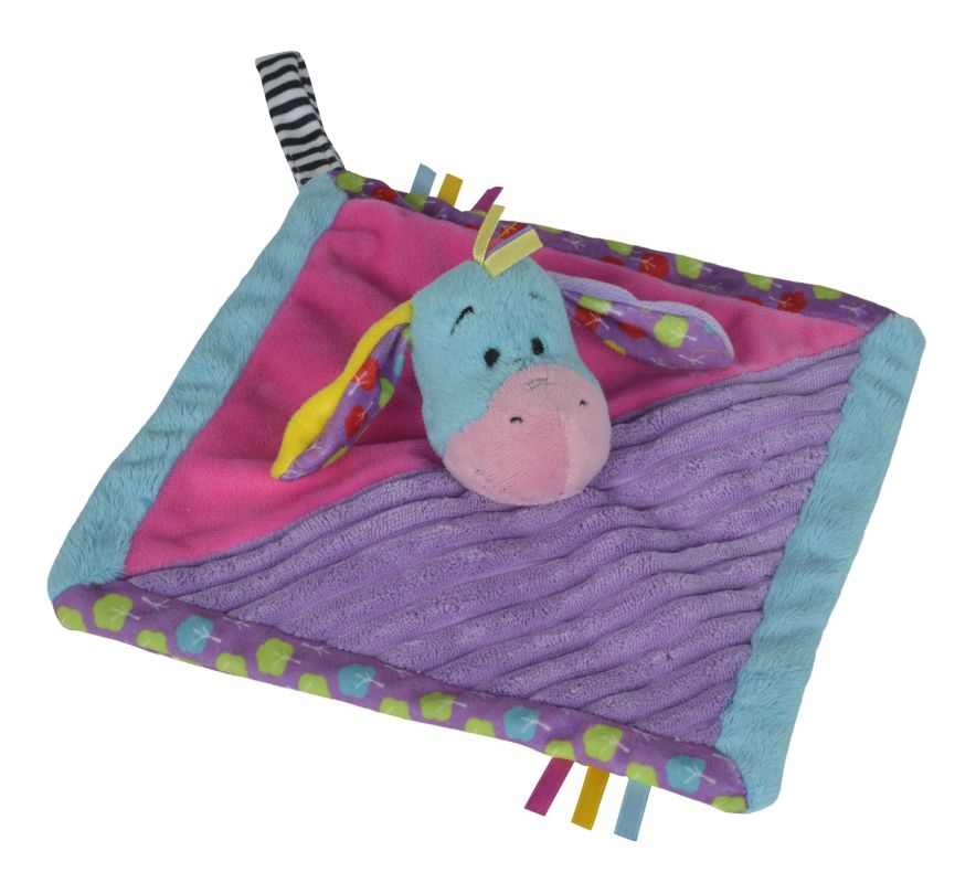  baby comforter eeyore donkey purple pink blue 